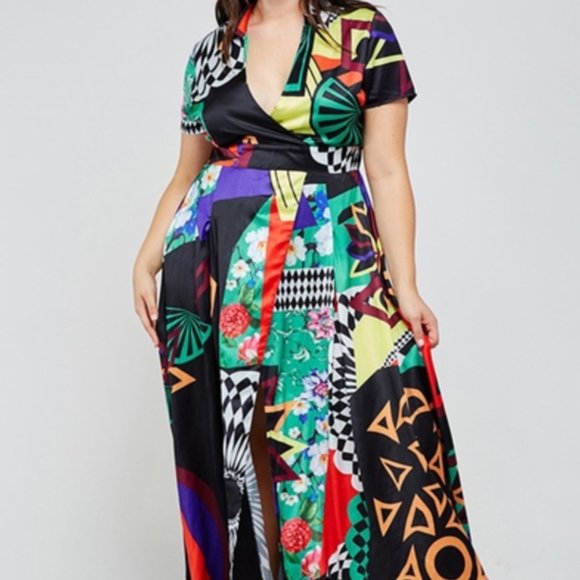 Multi Pattern Maxi Dress - Picture 1 of 4